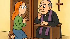 Dowcip: Irlandzka dziewczyna klęka w konfesjonale