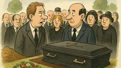 Dowcip: Facet na pogrzebie prawnika pyta...