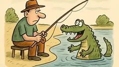 Dowcip: do wędkarza podpływa krokodyl i pyta